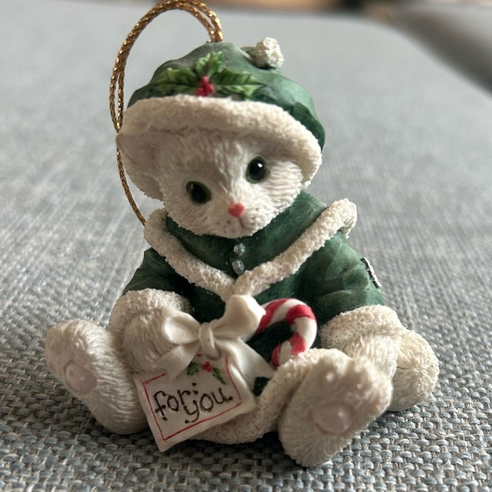 Enesco 1996 Calico Kittens “For You” Figurine Christmas Ornament